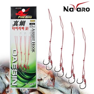 디캡스 캡스 타이라바 바늘 4개입 참돔바늘 타이라바스커트 훅 교체용 루어/플라이훅, 15g, 9호