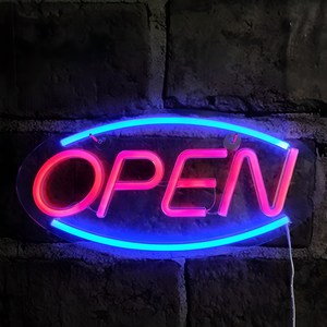 프롬아떼 USB 감성조명 LED OPEN 네온사인, 혼합색상