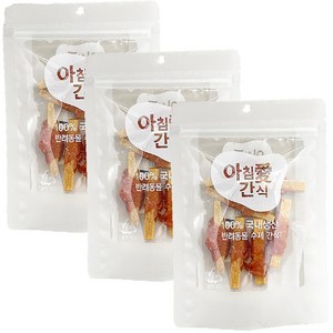 아침애 강아지 수제간식 3개세트 특가전, 치즈껌과 닭가슴살80g, 3개