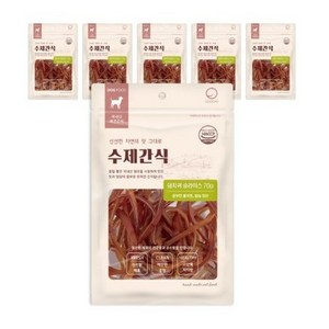 굿데이 강아지 수제간식 70g, 돼지귀 슬라이스, 6개