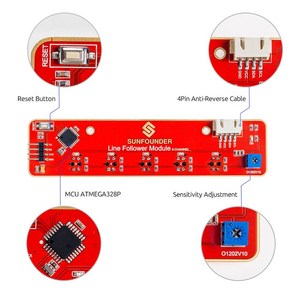 SunFounde-I2C 5 채널 라인 추적 센서 적외선 IR 감지 모듈 Aduino Raspbey Pi 자동차 로봇용