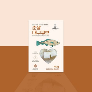 배마마 대구 큐브 수산물, 100g, 1개