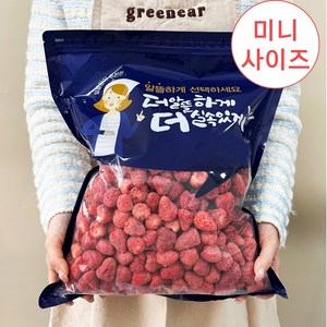 [대용량 1kg] 동결건조 미니딸기칩 건딸기과 동결건조 과일칩 대용량 간식 아이간식 2세대 쫀득쿠키 재료 베이킹, 1000g, 1개