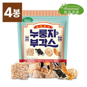 [빠삭칩]누룽지&부각스240gX4봉/부각 누룽지 원물간식 빠삭칩 칩, 240g, 4개