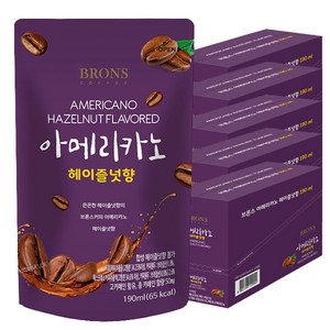 브론스 아메리카노 헤이즐넛향 190mlx50팩, 190ml, 50개