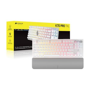 [국내정품] 커세어 K70 PRO TKL MGX 래피드트리거 게이밍 기계식 키보드 마그네틱축 / 다용도 에코백 증정, 마그네틱축(자석축), 화이트