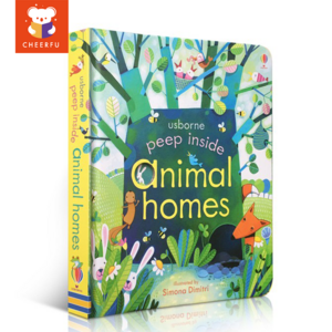 Usborne Peep Inside Books 시리즈 교육용 그림책 유아 영어 학습 보드북, animals home