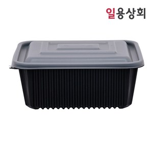 [ILYONG] 사각 찜용기 JH 23199 특대 2500ml 50세트 검정, 50개, 1세트