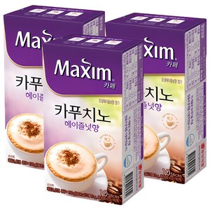 맥심 카페 카푸치노 헤이즐넛 커피믹스, 13g, 10개입, 3개