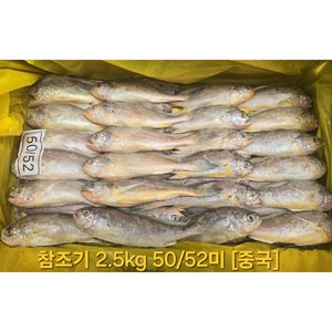 냉동조기 참조기 50/52미(2.4k~2.5kg) 업소용 냉동생선도매, 1박스, 2.4kg~2.5kg