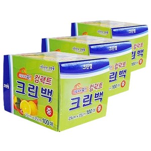 크린랲 컴팩트 크린백 중, 중(M), 100개입, 3개