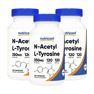 뉴트리코스트 N-Acetyl L-Tyosine 350mg 캡슐, 120정, 3개