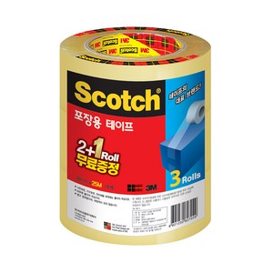 3M 박스 테이프 3625V 2+1 48mm 25m 택배 포장용 강력 OPP 투명 테이프, 단품