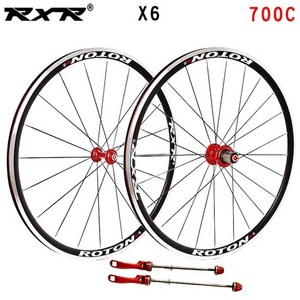 rxr road bike wheelset x6 700c 베어링 7-11 자전거 휠셋 림, 700c 레드 100x130mm, 1개