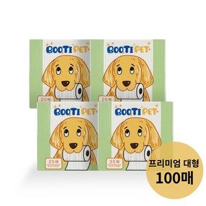 부티펫 강아지 배변패드 대형 70g 꽃무늬 프리미엄 큰패드 100매 SAP 7g, 4개, 25개입