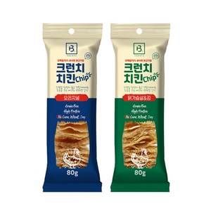 브리더랩 크런치 치킨칩 오리지널/닭가슴살&김 80g, 오리지널80gX2개, 2개