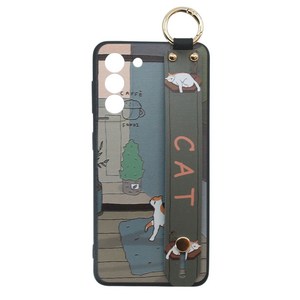 신서엔코 갤럭시S21케이스 갤럭시S21플러스케이스 갤럭시S21울트라케이스 Galaxy Phone Case SCS-1533 일러스트 핸드 스트랩 케이스