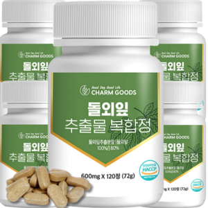 해썹인증 돌외잎 대용량 인정 HACCP 추출물 가루 추출 분말 정 캡슐 효능 추천, 120정, 5개