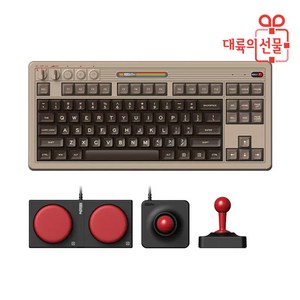 8BITDO 레트로 Reto87 C64 무선 블루투스 3모드 게이밍 기계식 키보드 87키, A.C64기계식키보드+조이스틱, 흰색 샤프트