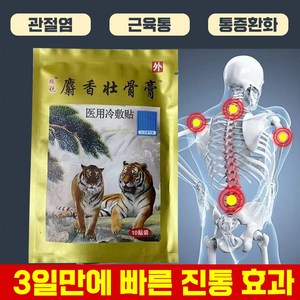 [국내배송]중국 호랑이 파스 관절염 근육통 파스 타박상 통증 완화 염좌 포장증정, 20팩(200개)