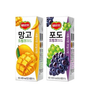 델몬트 포도190ml 24팩+망고 190ml 24팩 세트, 190ml, 48개