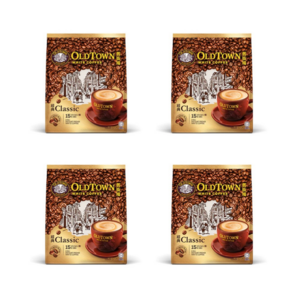 Old Town Instant White Coffee 3 in 1 Vaiety Pack 2 Bags (Classic & Hazelnut 21.2oz/600g Pe Bag), 1개, 60개입