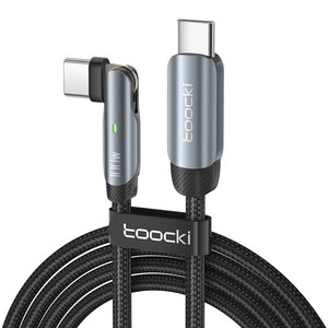 Toocki 투키 LED 100W C to C타입 PD 180도 회전 초고속 충전 케이블, 1m, 회색, 2개