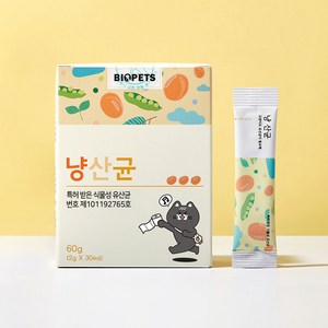 바이오펫츠 강아지 고양이 유산균 바이오펫츠 냥산균 60g 30EA, 장건강/유산균, 1개