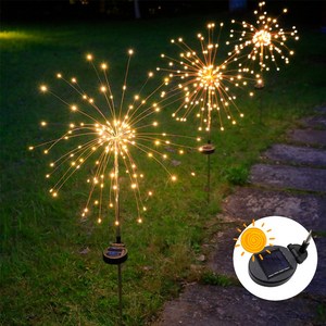 태양광 불꽃 와이어 LED 정원등 잔디등 바닥조명, 120LED_전구색