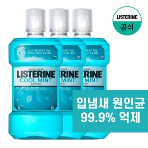 리스테린 쿨민트 구강청결제, 1L, 3개