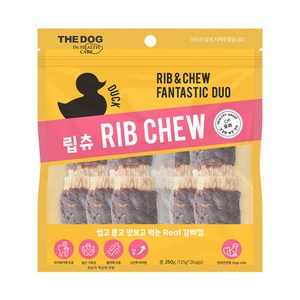 더독 강아지 갈비껌 간식 립츄, 오리, 250g, 1개