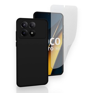 샤오미 포코 X6 PRO 5G 카메라 풀커버 매트블랙 케이스 저반사 필름