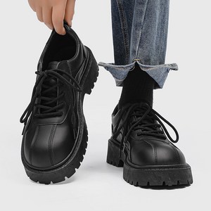 ANYOU 남자 구두 키높이 발편한 로퍼 무광 소가죽 정장 결혼식 구두 발볼넓은 더비슈즈 4cm