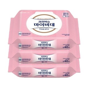 마이비데 크리넥스 밸런스케어 화장실용 물티슈 캡형, 55g, 40개입, 3개