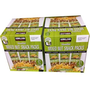 커클랜드 언솔티드 믹스넛 스낵팩945g(45g X 21입) X 2개 커클랜드 무염 견과 스낵팩, 45g, 42개