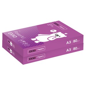 엑소 큐트베어 A3 복사용지(A3용지) 80g 2500매 1BOX, 1000매