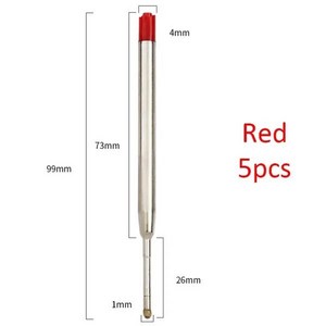 표준 리필 심 파커 펜용 볼펜 리필 중간 포인트 블루 레드 블랙 잉크 막대 사무실 문구 쓰기 5 개 10 개 15 L3.9, [01] Red-5pcs