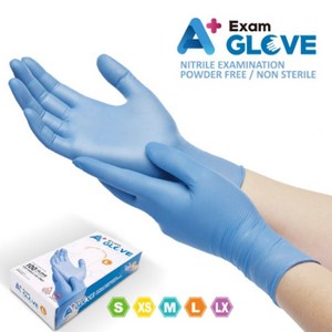 FDA 승인 에이플러스 니트릴 위생장갑 염소처리 파우더프리 A+ Exam Glove, 중(M), 2개