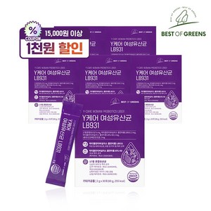 베스트오브그린 와이케어 여성 질 유래 유산균 LB931, 6개, 60g