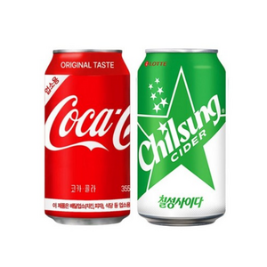 코카콜라 콜라 355ml 12캔 + 칠성사이다 355ml 12캔, 1세트