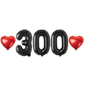 덕분몰 아기 300일 숫자 하트 풍선 세트, 04.블랙 300일