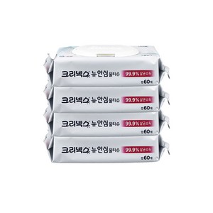 크리넥스 안심 물티슈 캡 60매, 4.64g, 60개입, 4개