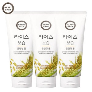 해피바스 라이스 보습 클렌징폼200ml, 200g, 3개