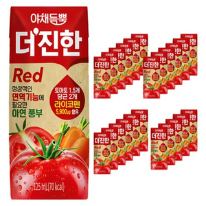 롯데칠성음료 야채듬뿍 더진한 레드, 125ml, 48개