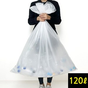 좋은포장 대용량 재활용 쓰레기봉투 투명 50장, 1세트, 120L