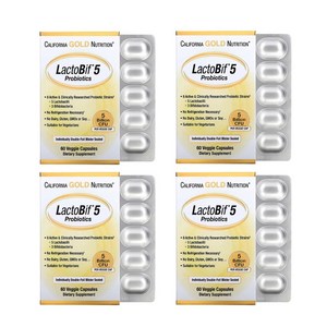 (해외) California Gold Nutrition 캘리포니아 골드 락토비프 50억 유산균 60정 LactoBif Probiotics, 4개