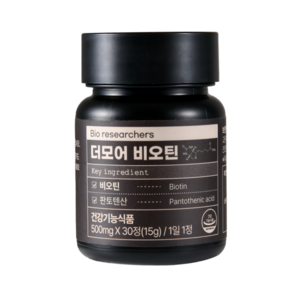 바이오리서처스 더모어 비오틴 500mg, 30정, 1개