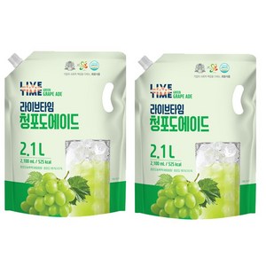 [태웅식품본사] 라이브타임 청포도에이드, 2.1L, 2개