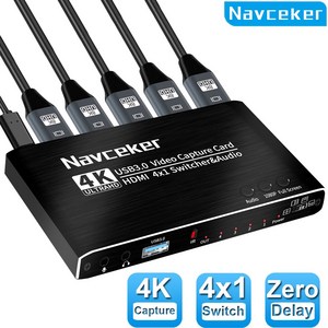 Navceker 4포트 USB 3.0 TO HDMI 4K 60Hz 영상 캡쳐보드, ZY-AC7, Video Capture, ZY-AC7