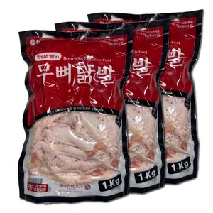 푸드맥스 닭발 원료 무뼈닭발, 1kg, 3개